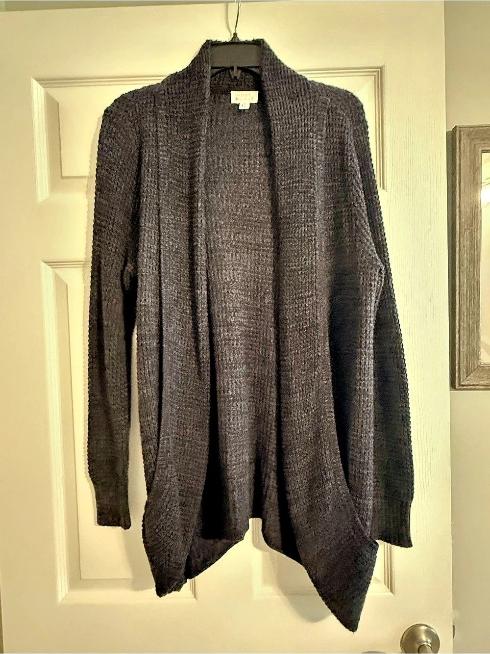 Market & Spruce Open Front Knit Cardigan Navy Blue XL
